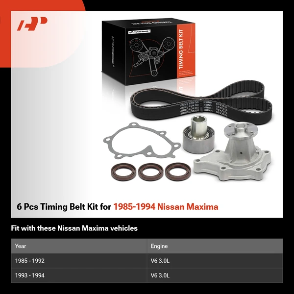 6 Pcs Timing Belt Kit for 1985-1994 Nissan Maxima