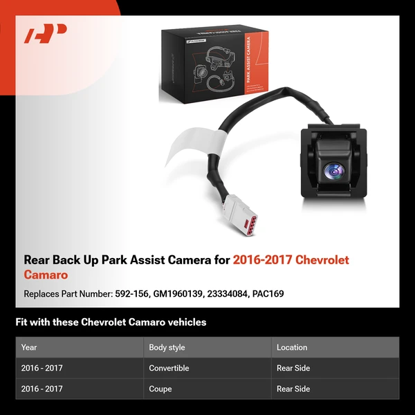 Rear Back Up Park Assist Camera for 2016-2017 Chevrolet Camaro