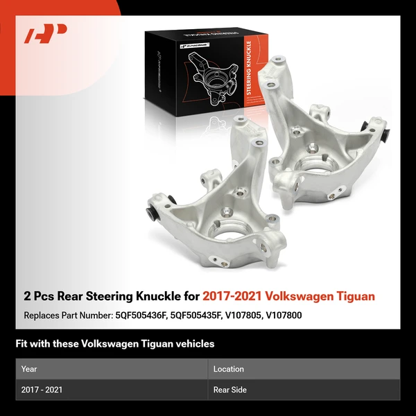 2 Pcs Rear Steering Knuckle for 2017-2021 Volkswagen Tiguan