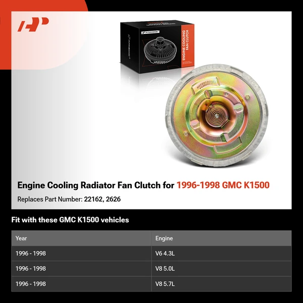 Engine Cooling Radiator Fan Clutch for 1996-1998 GMC K1500