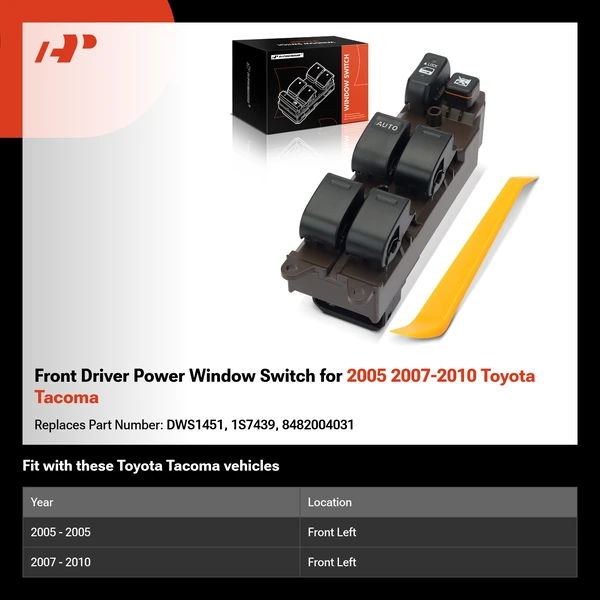 Front Driver Power Window Switch for 2005 2007-2010 Toyota Tacoma
