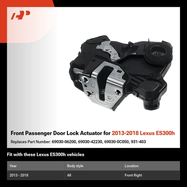 Front Passenger Door Lock Actuator for 2013-2018 Lexus ES300h
