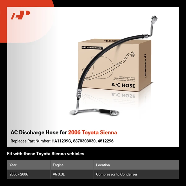 AC Discharge Hose for 2006 Toyota Sienna