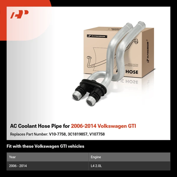 AC Coolant Hose Pipe for 2006-2014 Volkswagen GTI