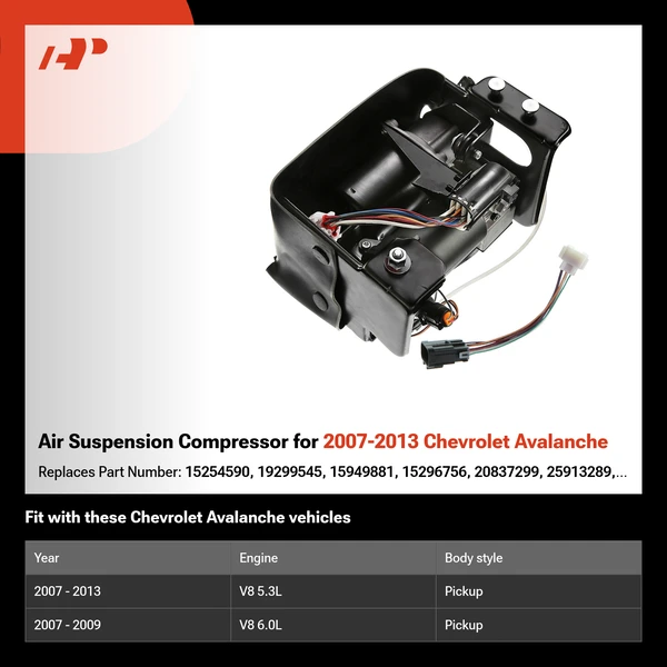 Air Suspension Compressor for 2007-2013 Chevrolet Avalanche