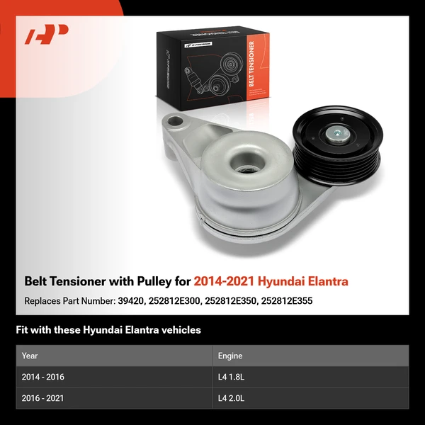 Belt Tensioner with Pulley for 2014-2021 Hyundai Elantra