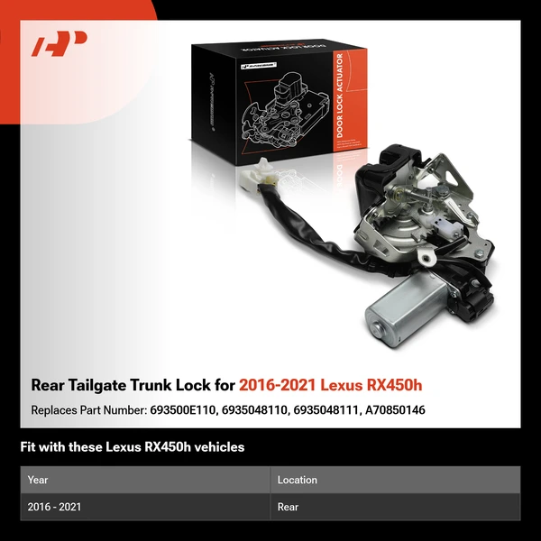 Rear Tailgate Trunk Lock for 2016-2021 Lexus RX450h