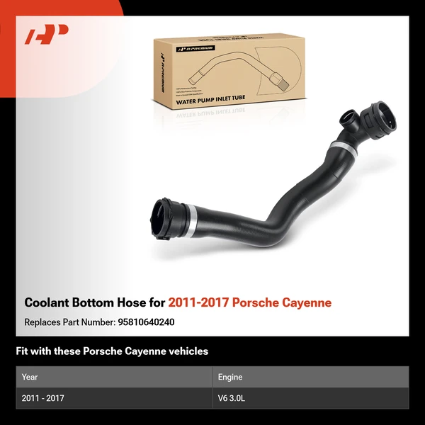 Coolant Bottom Hose for 2011-2017 Porsche Cayenne