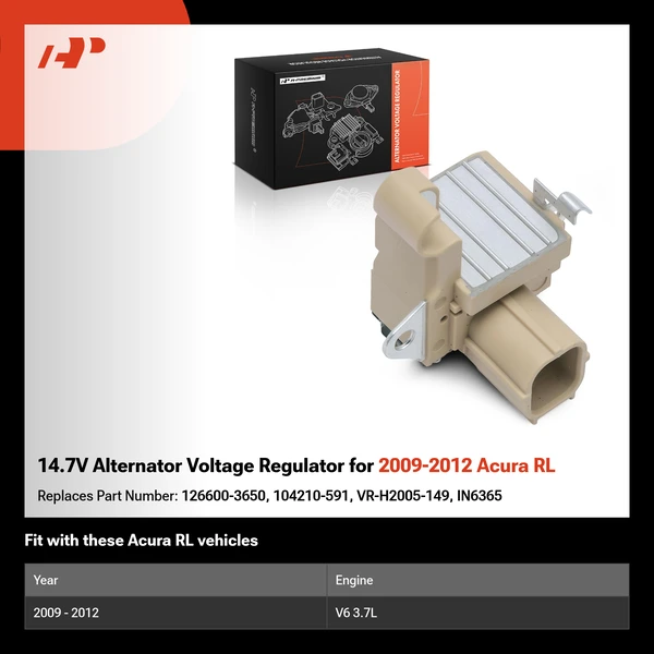 14.7V Alternator Voltage Regulator for 2009-2012 Acura RL