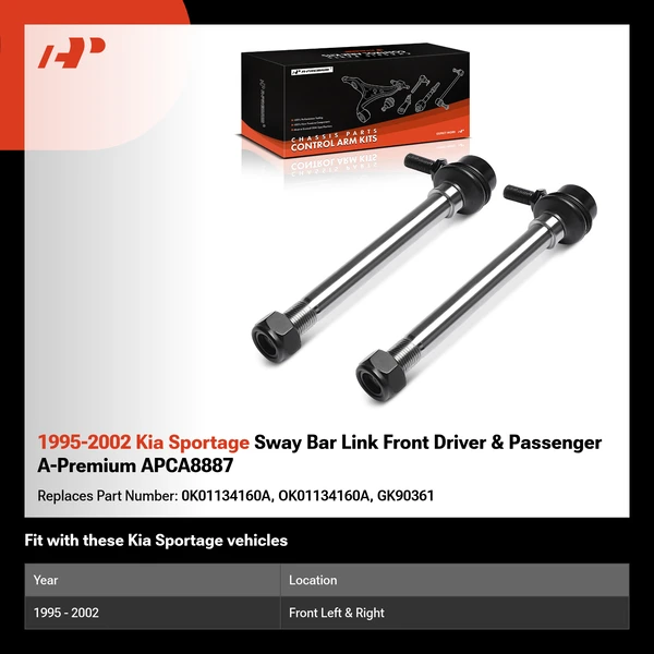 1995-2002 Kia Sportage Sway Bar Link Front Driver & Passenger A-Premium APCA8887