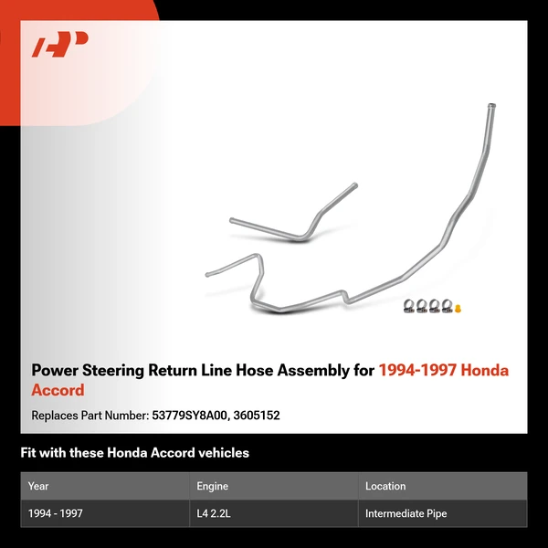 Power Steering Return Line Hose Assembly for 1994-1997 Honda Accord