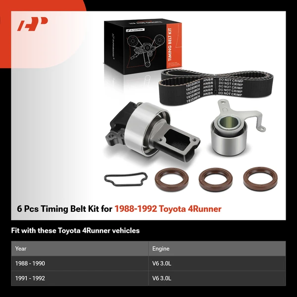 6 Pcs Timing Belt Kit for 1988-1992 Toyota 4Runner
