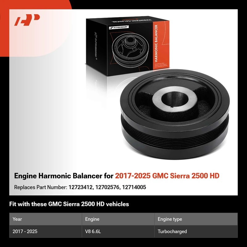 Engine Harmonic Balancer for 2017-2025 GMC Sierra 2500 HD