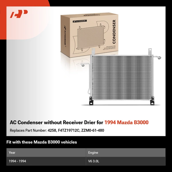 AC Condenser without Receiver Drier for 1994 Mazda B3000