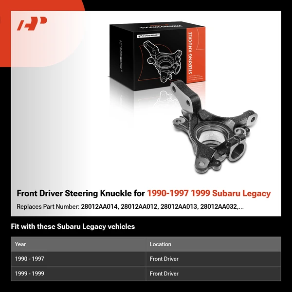 Front Driver Steering Knuckle for 1990-1997 1999 Subaru Legacy