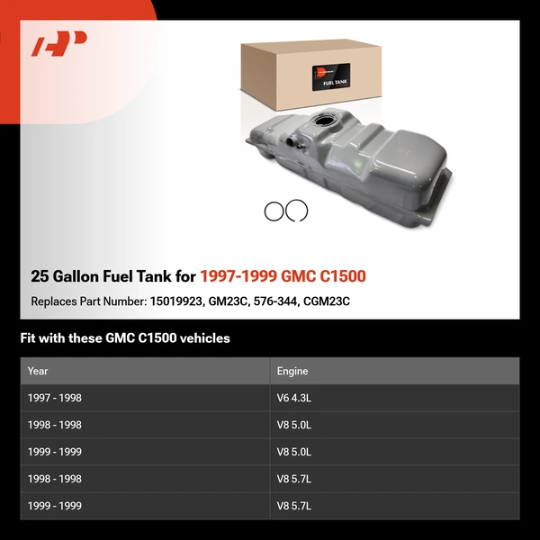 25 Gallon Fuel Tank for 1997-1999 GMC C1500