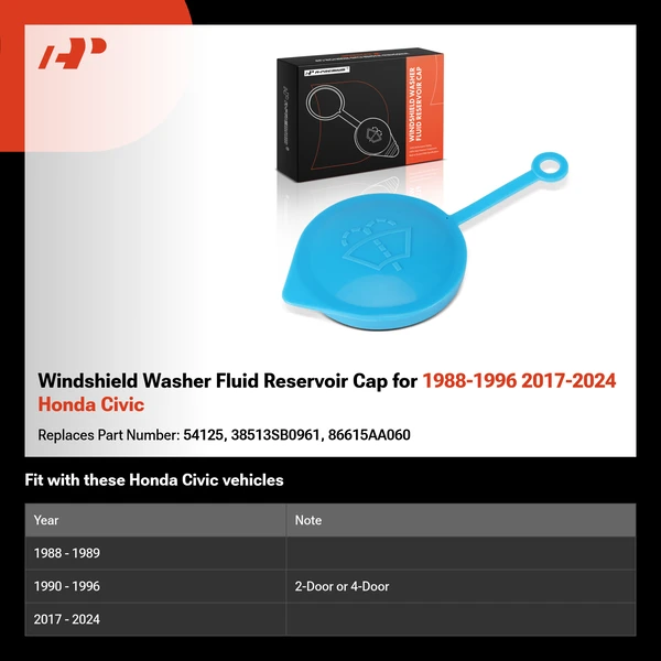 Windshield Washer Fluid Reservoir Cap for 1988-1996 2017-2024 Honda Civic