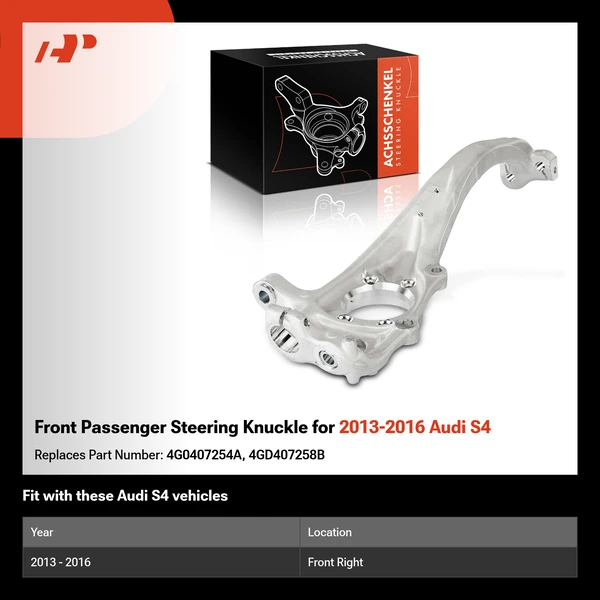 Front Passenger Steering Knuckle for 2013-2016 Audi S4