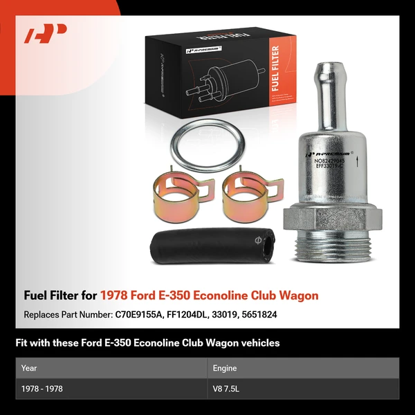 Fuel Filter for 1978 Ford E-350 Econoline Club Wagon