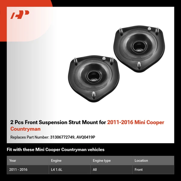 2 Pcs Front Suspension Strut Mount for 2011-2016 Mini Cooper Countryman