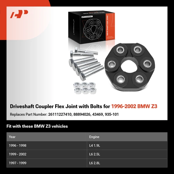 Driveshaft Coupler Flex Joint with Bolts for 1996-2002 BMW Z3