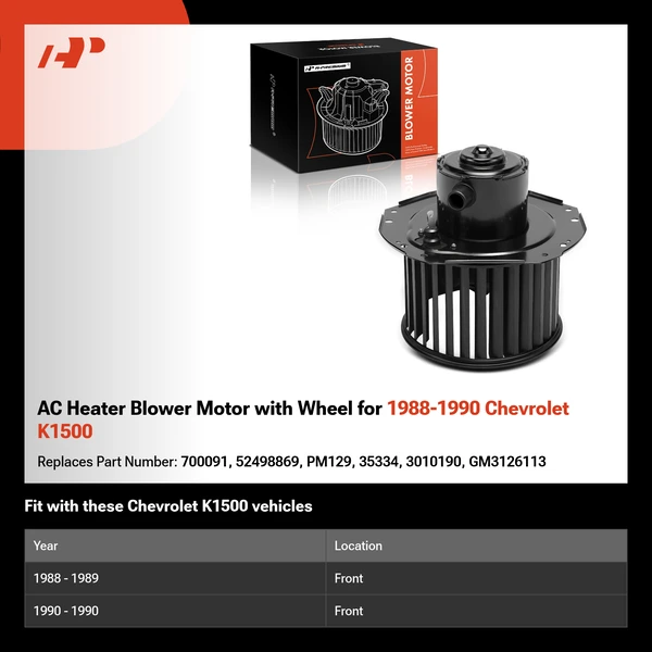AC Heater Blower Motor with Wheel for 1988-1990 Chevrolet K1500
