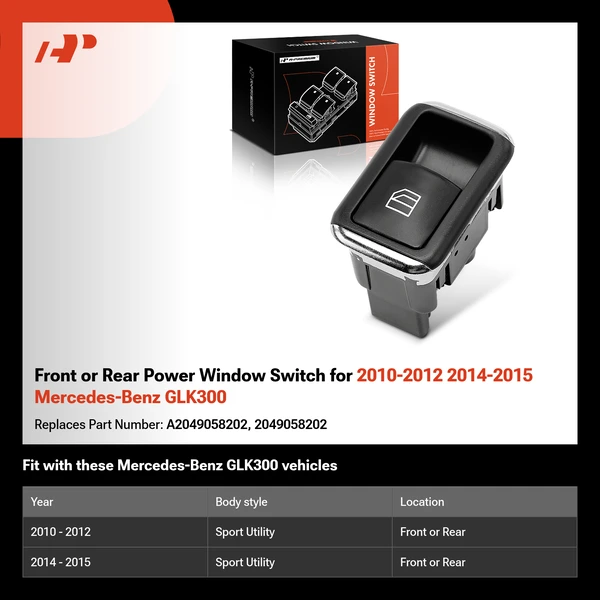 Front or Rear Power Window Switch for 2010-2012 2014-2015 Mercedes-Benz GLK300