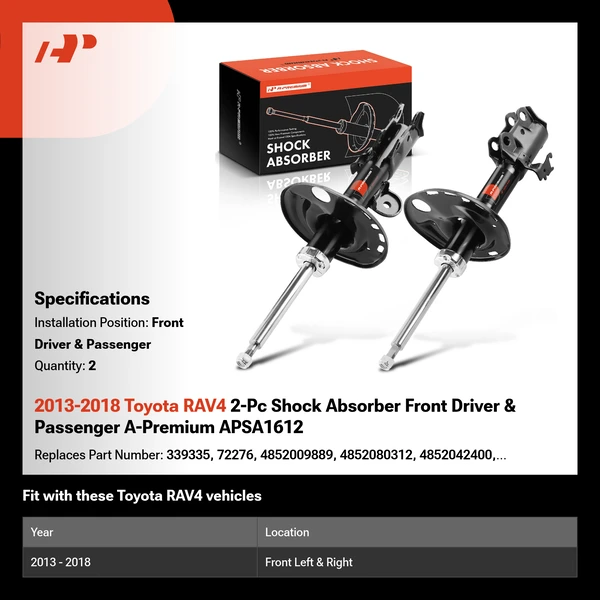 2013-2018 Toyota RAV4 2-Pc Shock Absorber Front Driver & Passenger A-Premium APSA1612