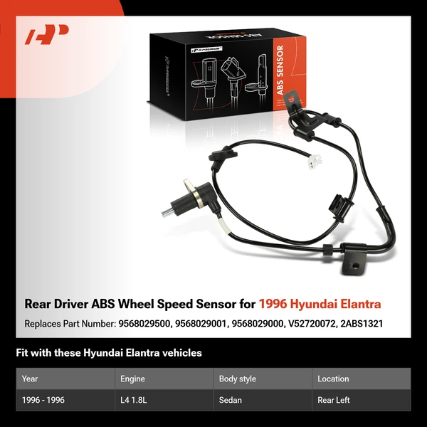 Rear Driver ABS Wheel Speed Sensor for 1996 Hyundai Elantra