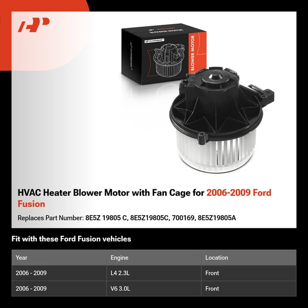 HVAC Heater Blower Motor with Fan Cage for 2006-2009 Ford Fusion