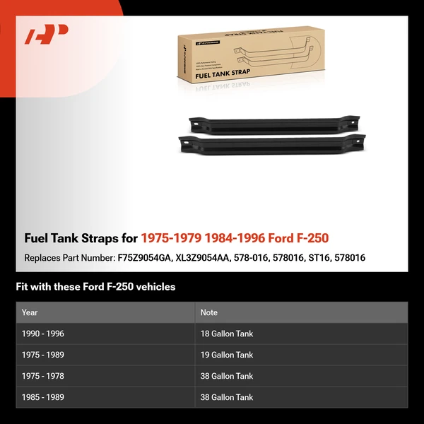 Fuel Tank Straps for 1975-1979 1984-1996 Ford F-250