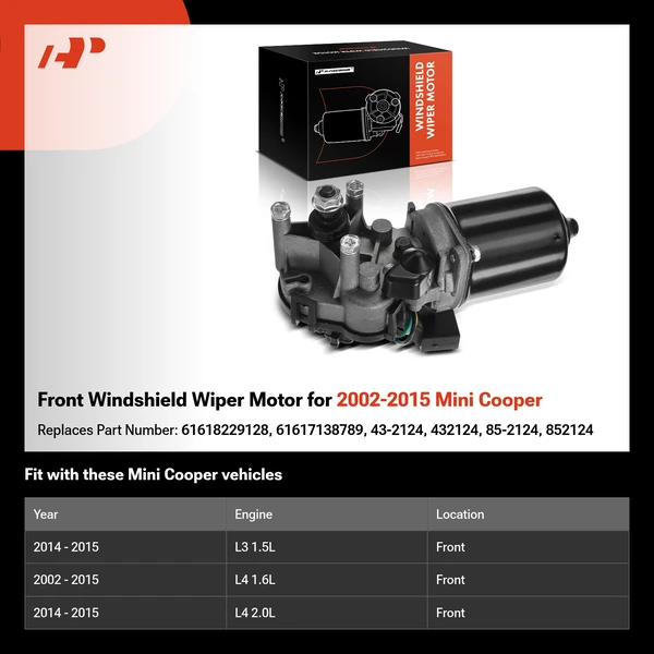 Front Windshield Wiper Motor for 2002-2015 Mini Cooper
