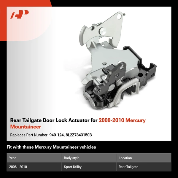 Rear Tailgate Door Lock Actuator for 2008-2010 Mercury Mountaineer