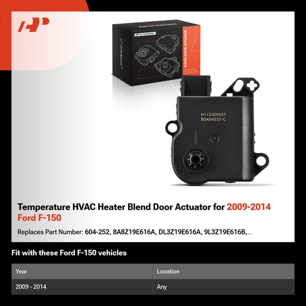 Temperature HVAC Heater Blend Door Actuator for 2009-2014 Ford F-150