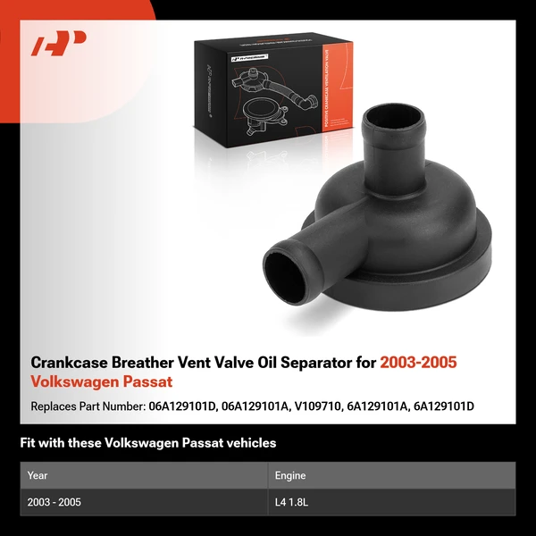 Crankcase Breather Vent Valve Oil Separator for 2003-2005 Volkswagen Passat