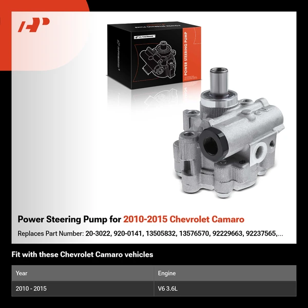 Power Steering Pump for 2010-2015 Chevrolet Camaro