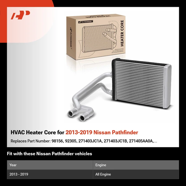 HVAC Heater Core for 2013-2019 Nissan Pathfinder