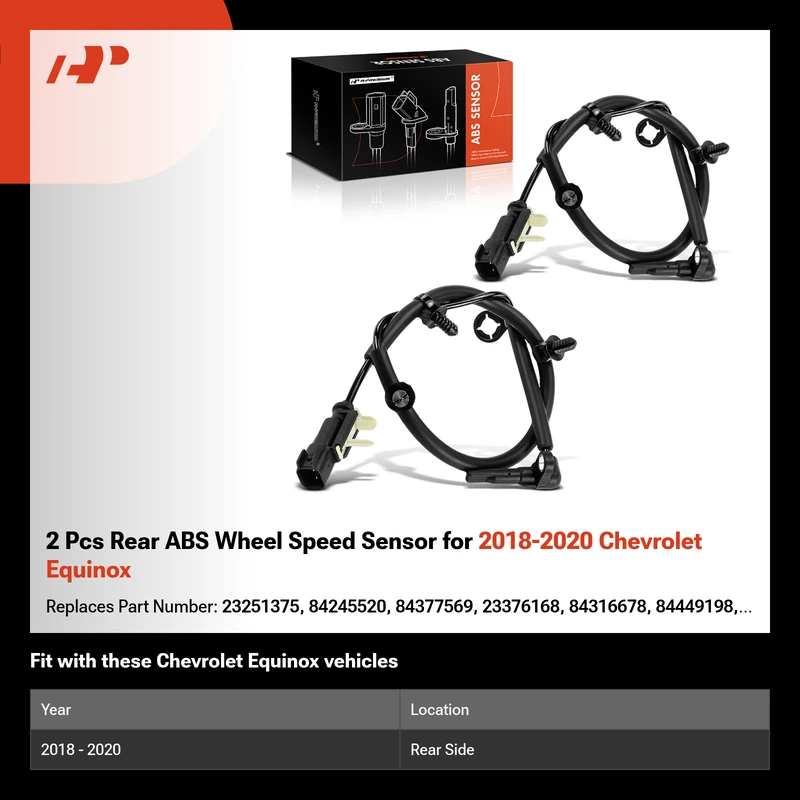 2 Pcs Rear ABS Wheel Speed Sensor for 2018-2020 Chevrolet Equinox