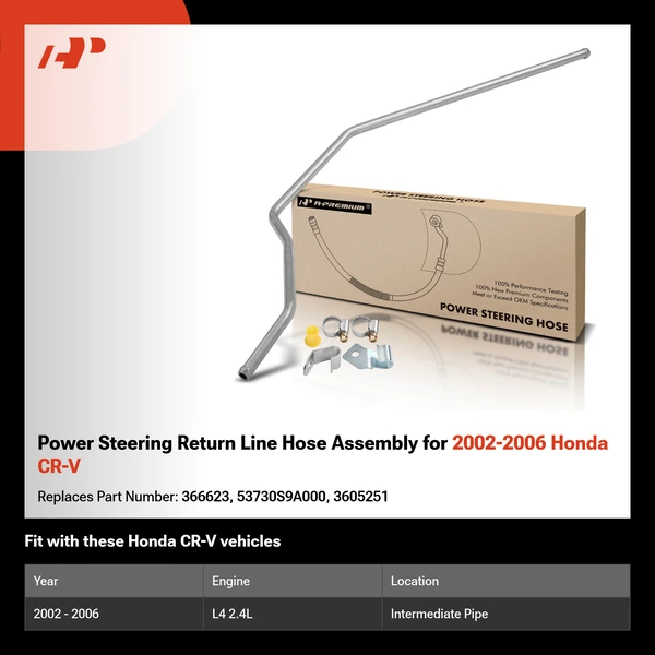 Power Steering Return Line Hose Assembly for 2002-2006 Honda CR-V