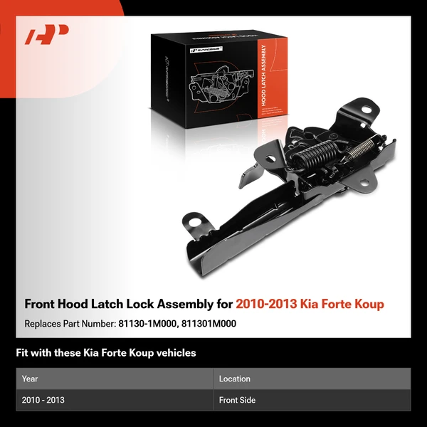 Front Hood Latch Lock Assembly for 2010-2013 Kia Forte Koup
