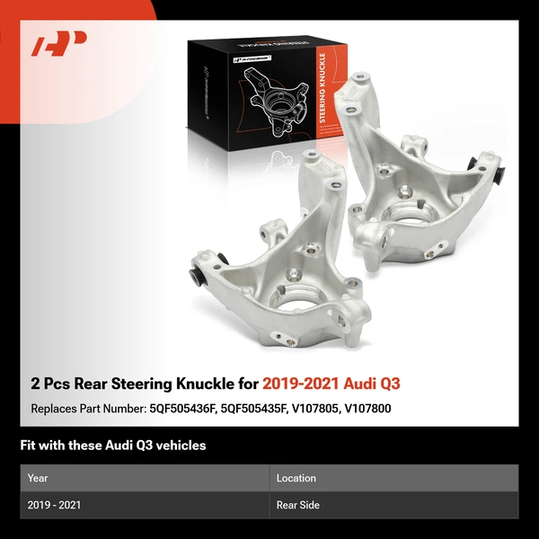 2 Pcs Rear Steering Knuckle for 2019-2021 Audi Q3