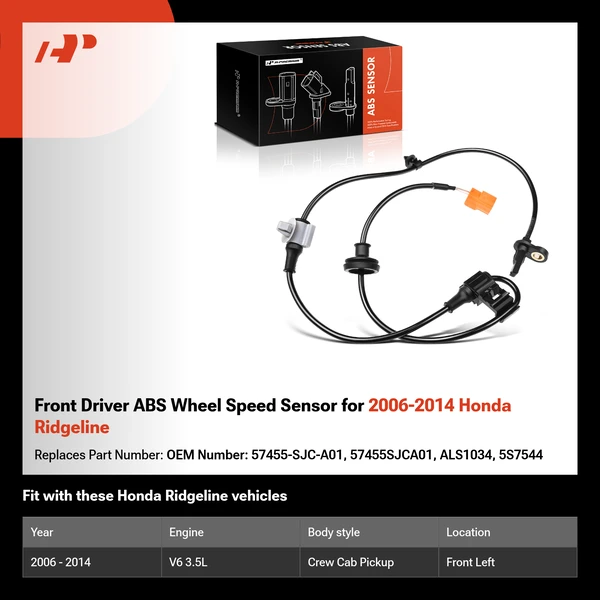 Front Driver ABS Wheel Speed Sensor for 2006-2014 Honda Ridgeline