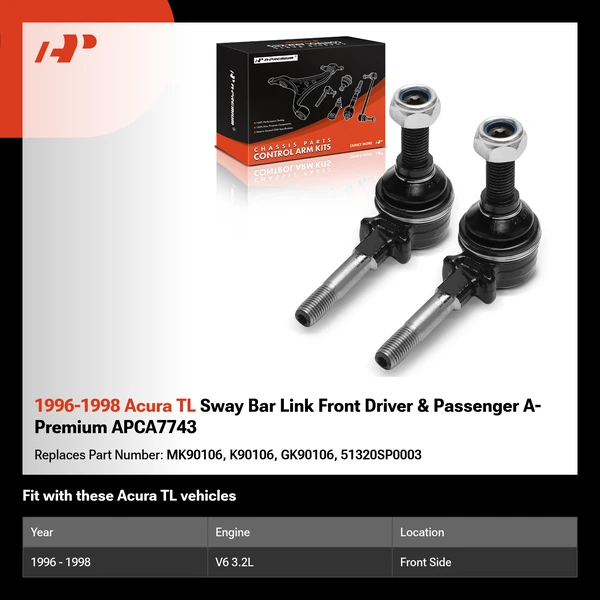 1996-1998 Acura TL Sway Bar Link Front Driver & Passenger A-Premium APCA7743