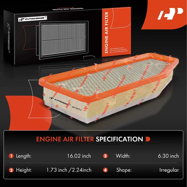 Engine Air Filter with Flexible Panel for Jeep Cherokee 2019-2022