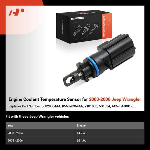 Engine Coolant Temperature Sensor for 2003-2006 Jeep Wrangler