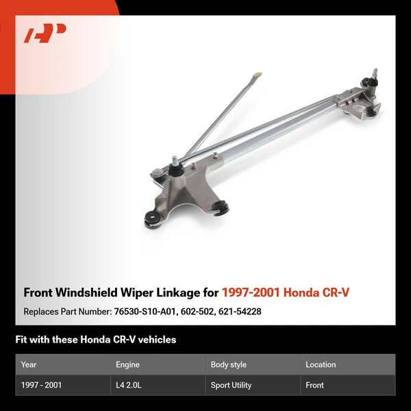 Front Windshield Wiper Linkage for 1997-2001 Honda CR-V