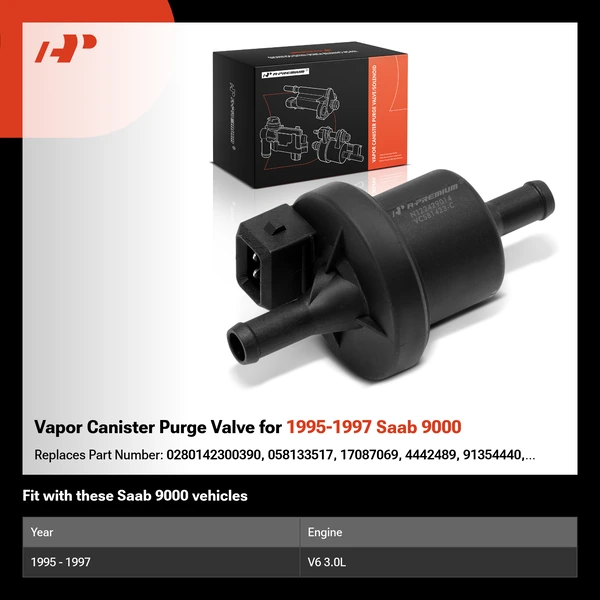 Vapor Canister Purge Valve for 1995-1997 Saab 9000