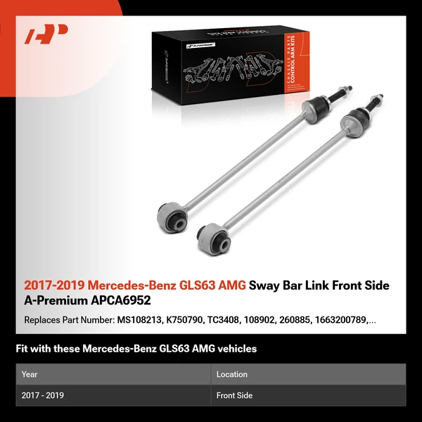 2017-2019 Mercedes-Benz GLS63 AMG Sway Bar Link Front Side A-Premium APCA6952