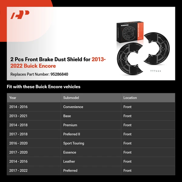 2 Pcs Front Brake Dust Shield for 2013-2022 Buick Encore
