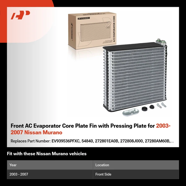 Front AC Evaporator Core Plate Fin with Pressing Plate for 2003-2007 Nissan Murano